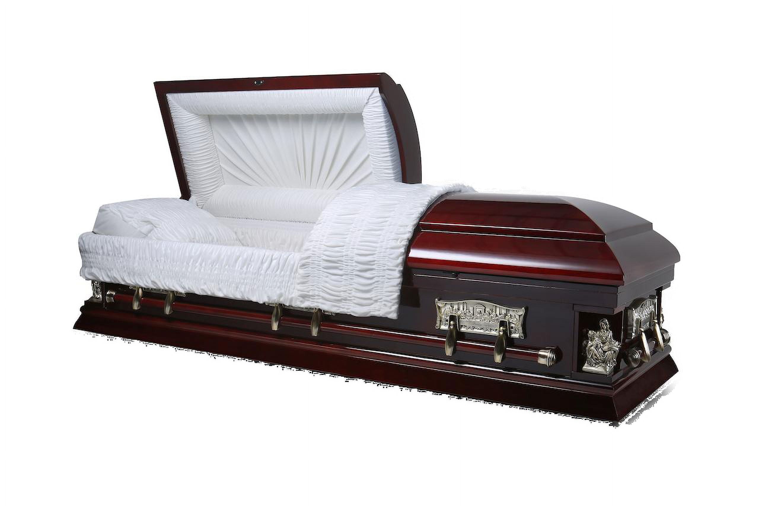 Overnight Caskets Last Supper Pieta Poplar Funeral Casket with Ivory