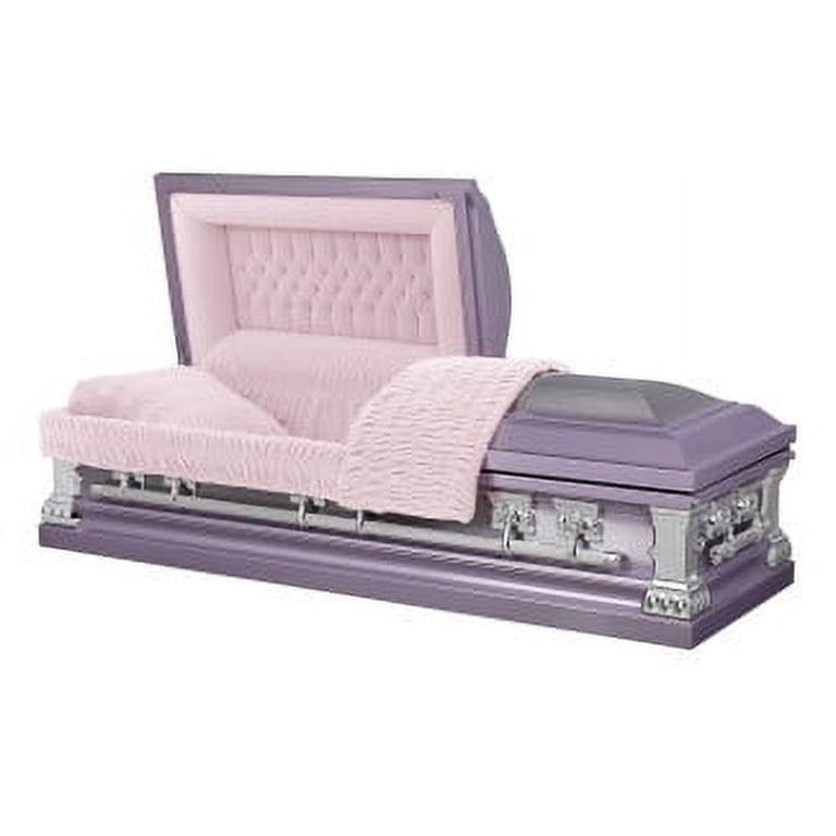 Overnight Caskets Lincoln Funeral Casket Lilac with Pink Velvet