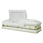 Overnight Caskets Spartan White Steel 78 L x 23 W Funeral Casket, Rectangular