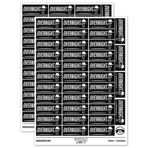 Overnight Mail Service Expedited Running Person Sticker Set - Black - Gloss Finish - 1.5" Small