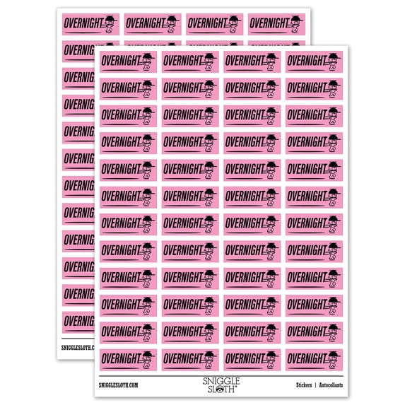 Overnight Mail Service Expedited Running Person Sticker Set - Light Pink - Matte Finish - 1.25" Mini