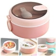 thumbnail image 1 of Overnight Oats Container with Lid & Spoon, 20oz Pink Stainless Steel Insulated Food Jar, Portable Oatmeal & Yogurt Cup, Breakfast On-The-Go, Camping, DIY Meal Prep, 1 of 6