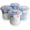 thumbnail image 1 of Overnight Oats Container with Lids (4-Piece set) - 16 oz Plastic Containers with Lids - Oatmeal Container to go | Portable Cereal and Milk Container on the go | Airtight Snap Lock Storage Jars, 1 of 3