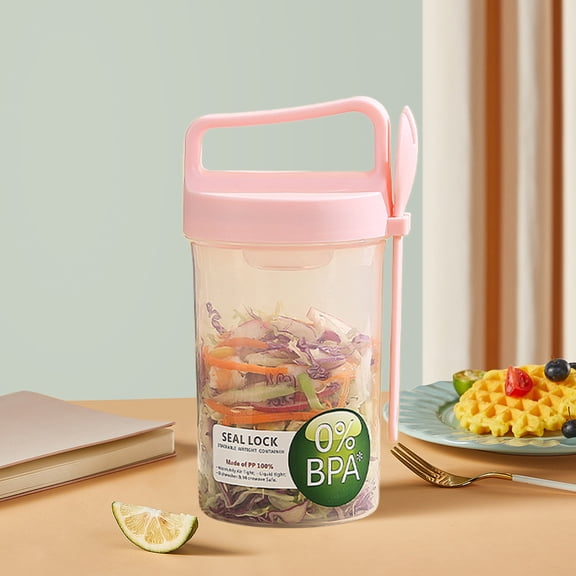 Overnight Oats Containers with Lids and Spoon, Wide Mouth Mason Jars for Overnight Oats, Cereal, Yogurt, Salad Lunch Container, BPA Free