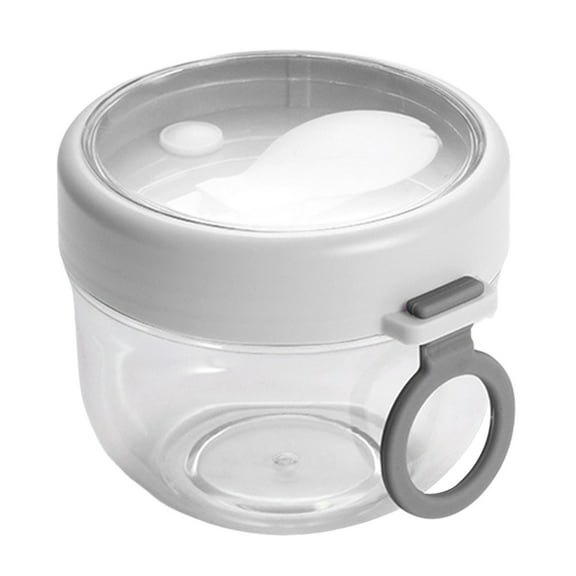 Overnight Oats Jar with Lid Mini Spoon Ring Handle Microwaveable Food-Grade Container Portable Breakfast Soy Milk Cup Yogurt Salad Cup Household Supplies