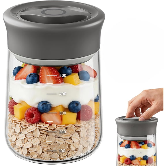 Overnight Oats containers with Lids, Upgraded Easy Open quarter twist, 16 oz Glass Food Storage Jars, Wide Mouth Mason Salad Jars for Meal Prep, Coffee Beans, Grains, Loose Tea and More