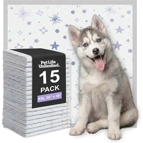 Overnight XXL Puppy Pads for Dogs, 30" x 36", 15 Count, Leak-Proof, Super Absorbent, Quick-Dry Potty Training Pads, Overnight Protection & Jasmine Honey Scent, Made in USA