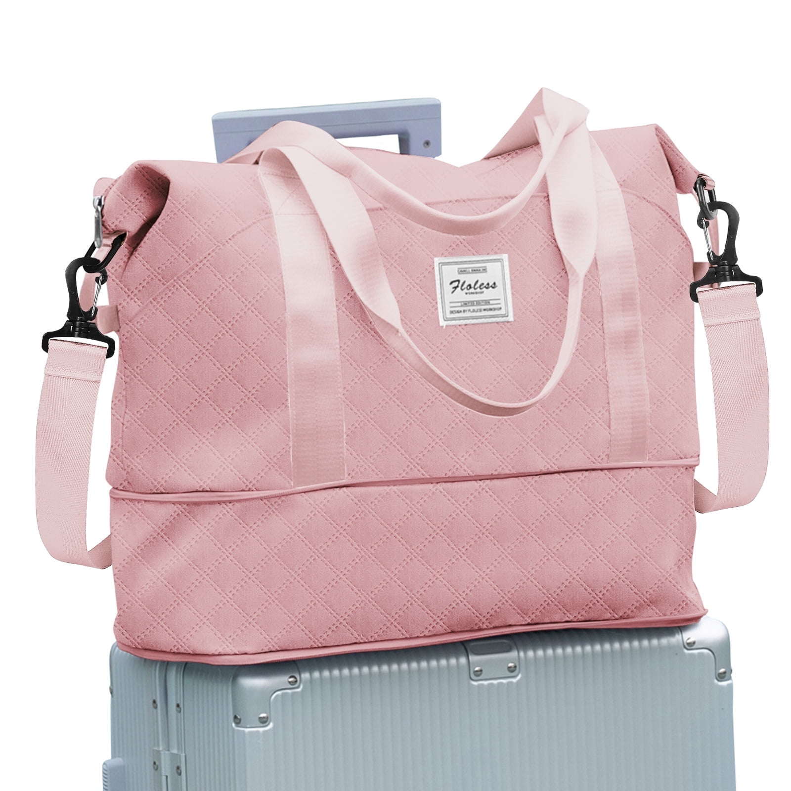 【TMV X DEINET】HEART STAR DUFFLE BAG Purple Puffer Duffle with Rainbow Heart Strap – pompomz