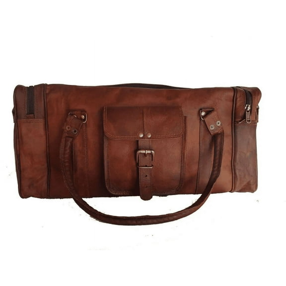 Overnight weekender bags, Genuine goat leather handmade duffel bag, Travel bag, Gym bag,