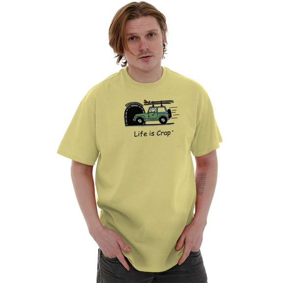 Overpass Surfing Car Tunnel Novelty Plus Size Crewneck Graphic Tee Shirt Brisco Brands 2X