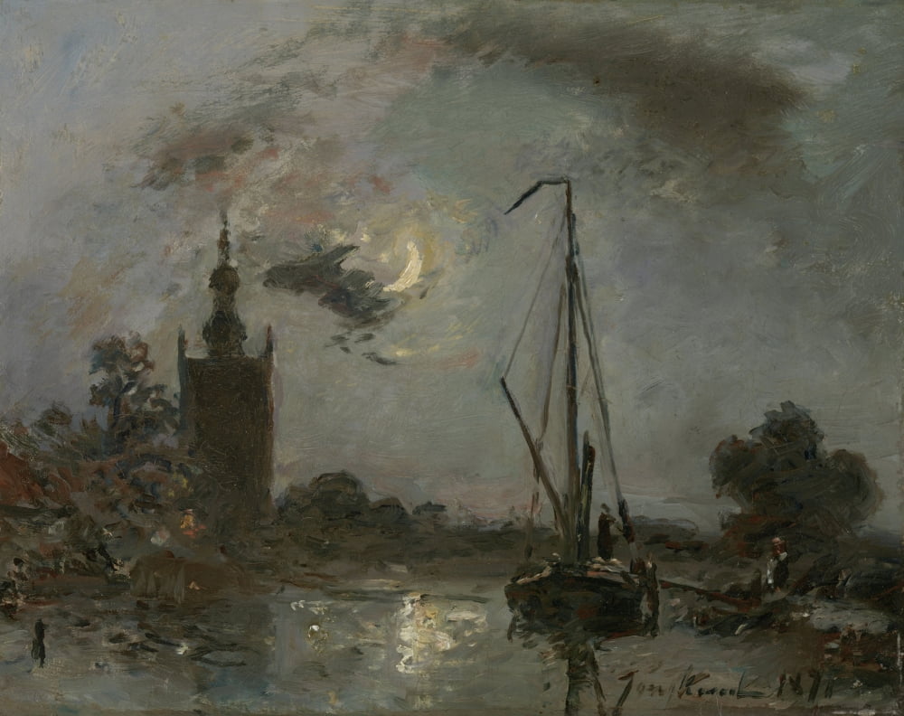 Overschie In The Moonlight Canvas Art - (36 x 24)