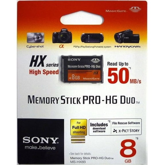 [Overseas Package] SONY Memory Stick Pro-HG Duo HX 8GB 50MB / s MS-HX8B// Class