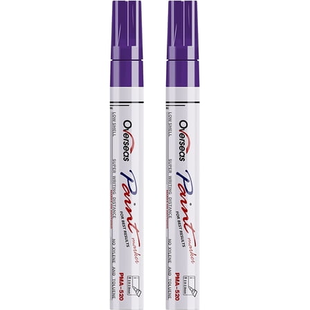 Overseas Paint Marker Permanent Markers - Oil Based, Mediuml Point, Purple, 2 Count