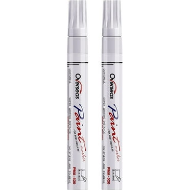 Overseas Paint Marker Permanent Markers - Oil Based, Mediuml Point, White, 2 Count