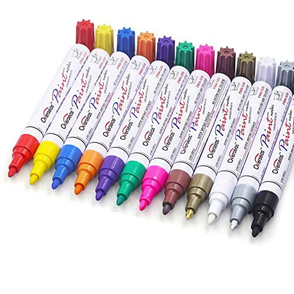  VHEONET 12 Permanent Paint Markers on Almost Anything Never  Fade Quick Dry, Oil-Based Waterproof Paint Marker Pen for Rock Painting,  Stone, Wood, Plastic, Canvas, Ceramic, Glass, Metal, DIY Craft : Arts