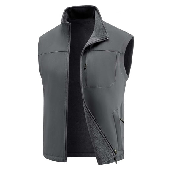 Overseas Trade Lined Thickened Vest For Autumn/Winter Oversized Workwear Outdoor Casual Pocket Vest puffer jacket men