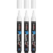 Overseas White Paint Pens Paint Markers - Permanent Acrylic Markers 3 Pack, Water Based, Quick Dry, Waterproof Marker Pen for Rock, Wood, Plastic, Metal, Canvas, Glass, Fabric, Mugs. Medium Tip