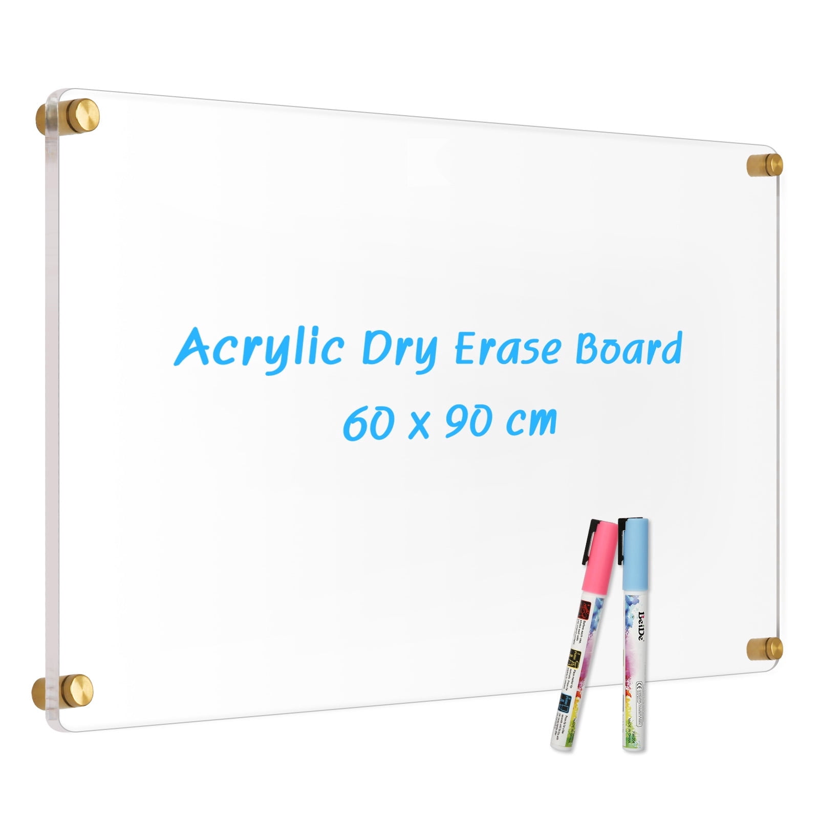 Oversize Acrylic Dry Erase Board for Wall, 36'' x 24'' Acrylic Writing Board Non-Magnetic Floating Ultra-Thick Dry Erase Board Non-Frame Whiteboard with Markers and Eraser for Office, Wall