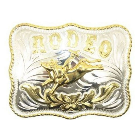 Oversize BIG BULL RIDER Western Belt Buckle Silver Gold Cowboy Rodeo Large mis06