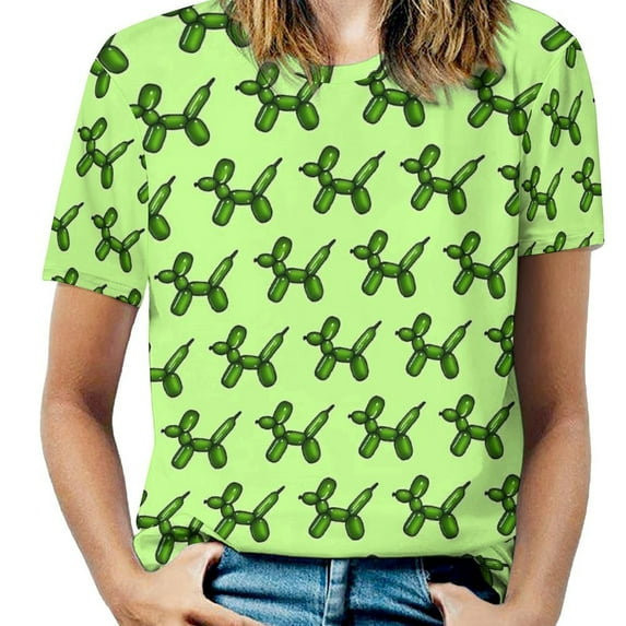 Oversize Balloon Dogs T Shirts Colorful Animal Simple T Shirt Short Sleeve Women Harajuku Tshirt Summer Design Top Tees