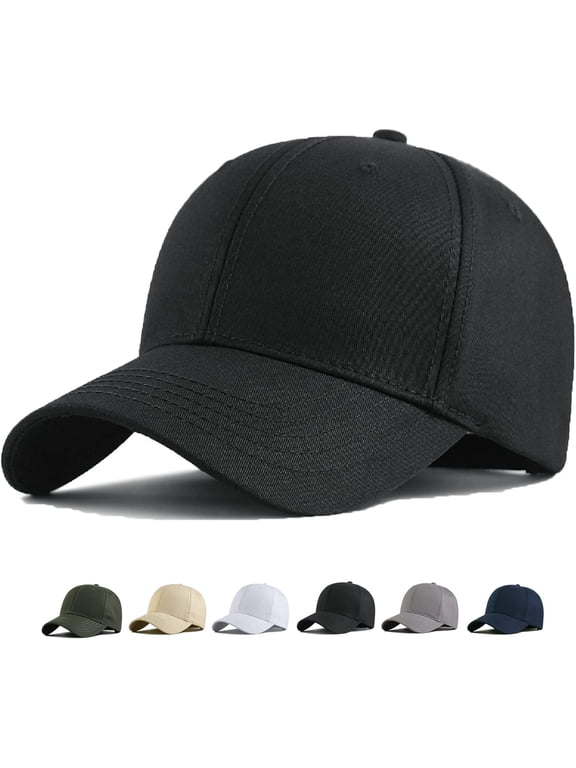 DOVACKA Oversize Baseball Cap XXL Big Head Hats for Men Large Head Hats Dad Hat Adjustable 23.6"-26.8",black