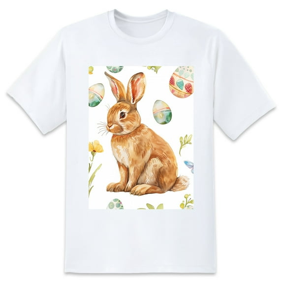 Oversize Blouse For WomenAnthonyreed._Watercolor_Bunny_Seamless_Picture_Easter_Holiday_bd-db-c-ad-edadee Loose Fit Summer Casual Tees -XL