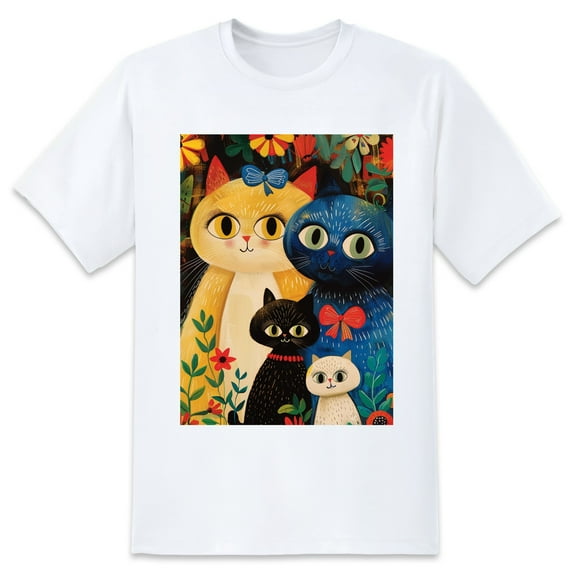 Oversize Blouse For WomenCat Loose Fit Summer Casual Tees -XL