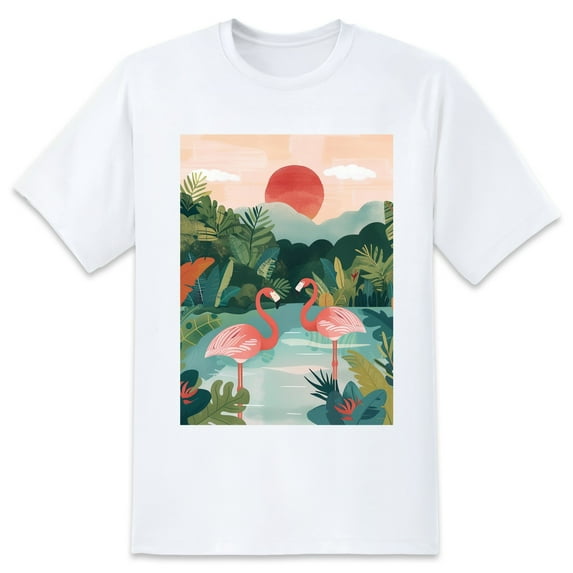 Oversize Blouse For WomenCrane Loose Fit Summer Casual Tees -XL