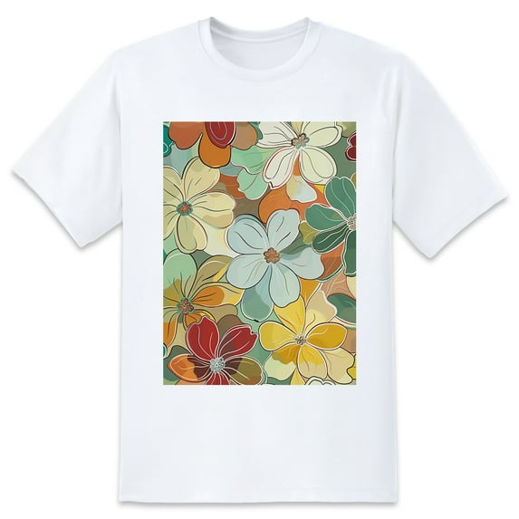 Oversize Blouse For WomenFlower Loose Fit Summer Casual Tees -XL