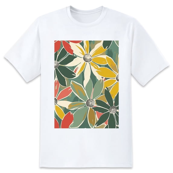 Oversize Blouse For WomenFlower Loose Fit Summer Casual Tees -XL