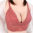 thumbnail image 1 of Oversize Bras for Women No Underwire Fashion Solid Color Steel Rings Lace Pad Gathering Camisole Integrated Type Daily Bra, 1 of 4