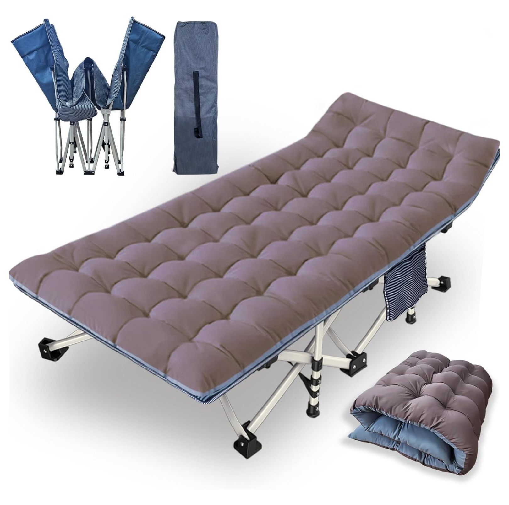 Oversize Camping Cot XXL 32 Inches Width with Comfortable Mattress for