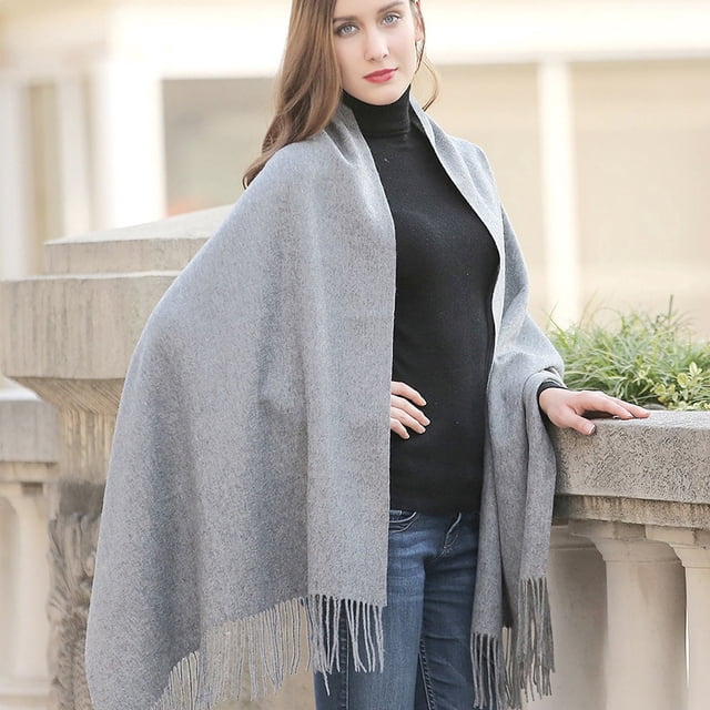 Oversize Cashmere 100 Cashmere Wool Shawl Wraps Blanket Winter Solid