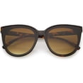 thumbnail image 1 of Oversize Cat Eye Sunglasses Neutral Color Flat Lens 60mm (Tortoise / Amber), 1 of 4