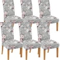 thumbnail image 1 of Oversize Chair Covers for Dining Room Set of 6,Large Stretch Spandex Parsons Chair Slipcovers ,Removable Washable Kitchen Chair Seat Cover Protector for Home Party Ceremony Dinner (Pink Flower, 6PCS), 1 of 6