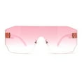 thumbnail image 1 of Oversize Flat Top Panel Mono Block Shield Lens Sunglasses All Pink, 1 of 4