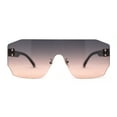 thumbnail image 1 of Oversize Flat Top Panel Mono Block Shield Lens Sunglasses Slate Smoke, 1 of 4