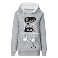 thumbnail image 1 of Oversize Lined Cat Dog Pouch Hoodie Casual Print Pet Carrier Kangaroo Pocket Hooded Sweatshirts Animal Holder Pullover Tops, 1 of 4