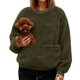 thumbnail image 1 of Oversize Pet Pouch Hoodies for Women Pet Carrier Kangaroo Pouch Crewneck Sweatshirts with Large Pocket, 1 of 5