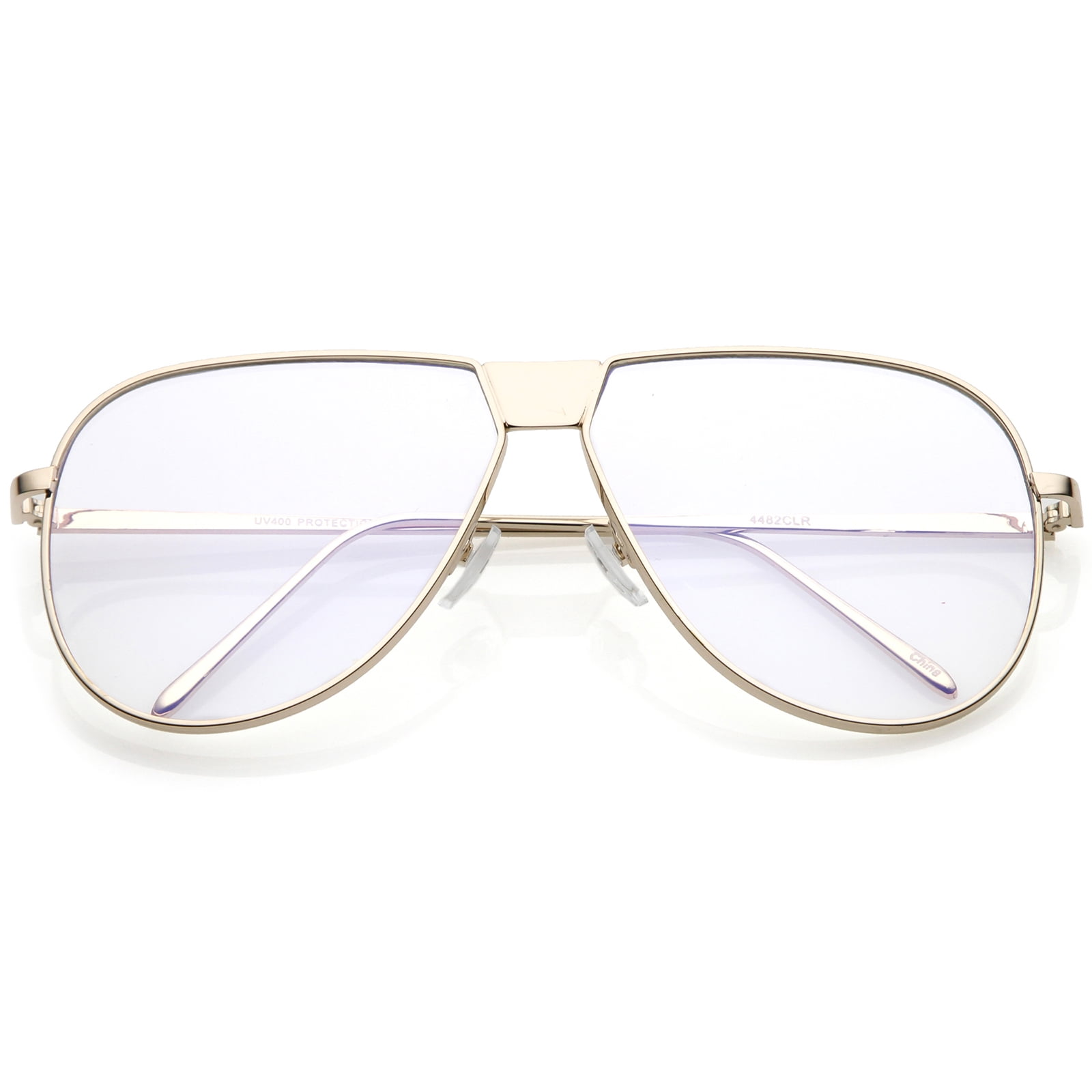 oversize-full-metal-flat-top-aviator-glasses-clear-flat-lens-60mm-gold