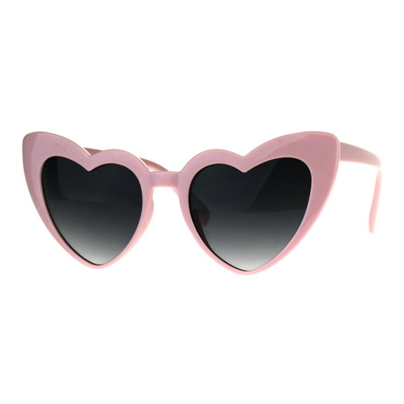 Oversize Heart Shape Cat Eye Retro Womens Plastic Sunglasses Pink