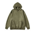 thumbnail image 1 of Oversize Hoodie for Men Plus Size Couples Sweat Fleece Basic Solid Hooded Sweatshirt Ultra Soft Pullover with Pocket, 1 of 3