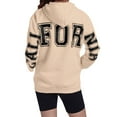 thumbnail image 1 of Oversize Hoodie for Women Back Letter Print Long Sleeve Hooded with Pocket Casual Winter Fashion Sweatshirts Khaki, 1 of 6