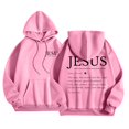 thumbnail image 1 of Oversize Hoodie for Women Christian Long Sleeve Hooded Jesus Casual Letter Print Lightweight Sweatshirts Pink, 1 of 5