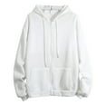 thumbnail image 1 of Oversize Hoodie for Women Fall Solid Zipper Hooded Jacket Long Sleeve Zipper Drawstring Lightweight Sweatshirts White, 1 of 2