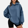 thumbnail image 1 of Oversize Hoodie for Womens Pullover Fashion Casual Loose Long-sleeved Color Hooded Sweater With Pockets, 1 of 6