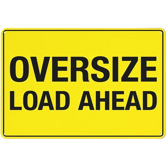 Oversize Load Ahead Sign - 8"x12" Rust-Free Aluminum Metal Sign, Weather Resistant Durable Easy to Mount