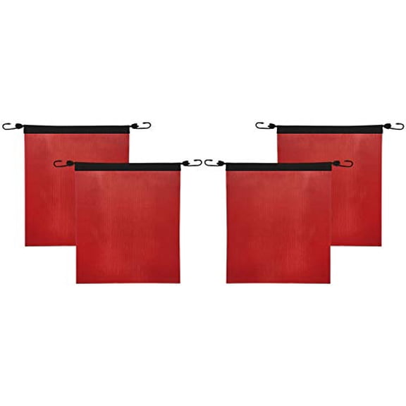 Oversize Load Safety Flags Warning Signs for Trucks and Pilot Cars (4 PACK) - Heavy Duty Red Mesh