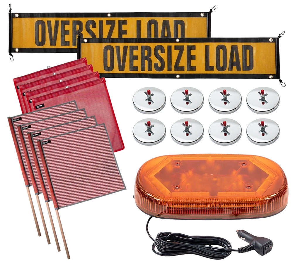 Oversize Load Sign Safety Kit - 4 Safety Flag with Wire Loop & 4 ...