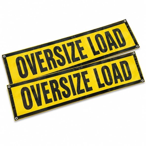 Oversize Load Signs for Trucks 18x84 Inch 2 Pack, Wide Load Warning Banners with Heavy Duty Grommets, Durable Nylon Mesh for Semi Trailers Flatbeds Pilot Cars DOT Compliant
